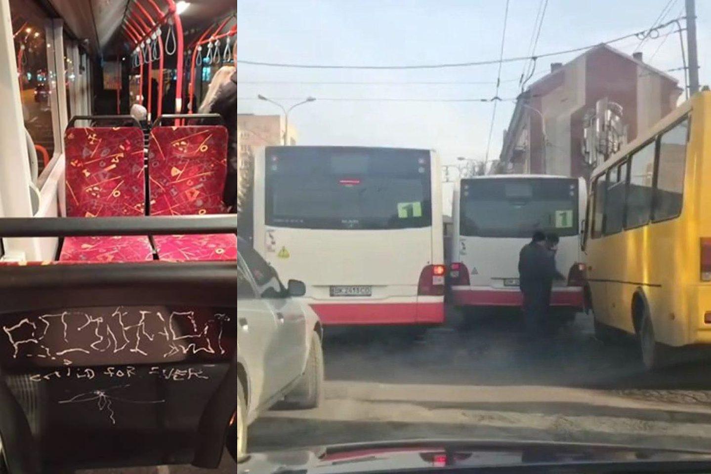 Великогабаритні міські автобуси уже встигли розмалювати