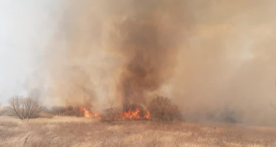 Вогнеборці гасять велику пожежу на околиці Рівного