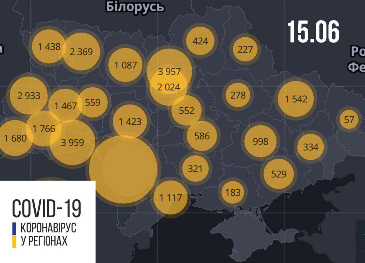 Статистика COVID-19 у регіонах України на ранок понеділка