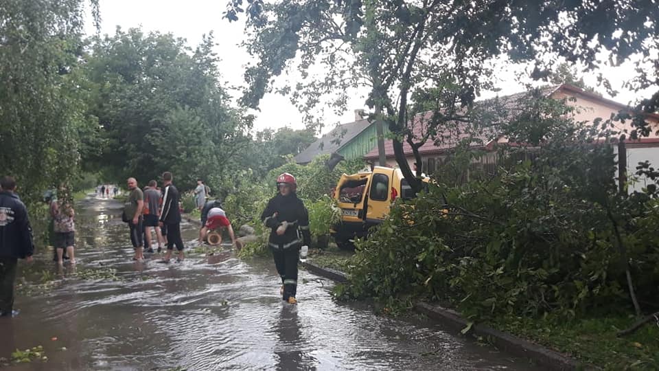 Вчорашня негода у Дубно затопила у людей подвір’я і повалила дерева (ФОТО)