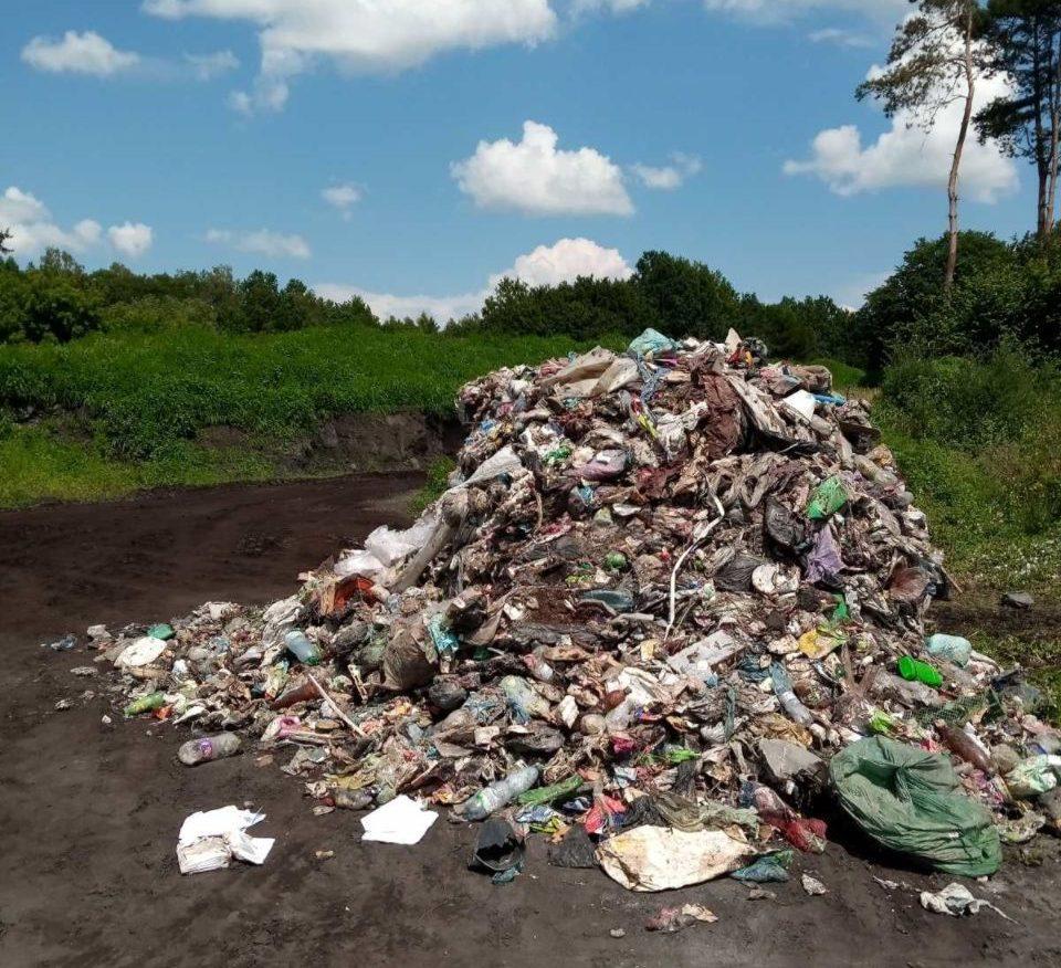 На Дубенщині біля лісосмуги знайшли гору сміття