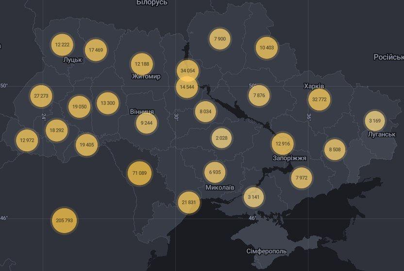В Україні за добу +6 088 хворих COVID-19.