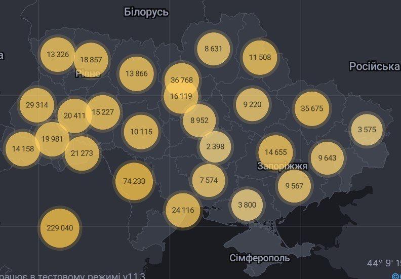 В Україні за добу +8 312 хворих COVID-19