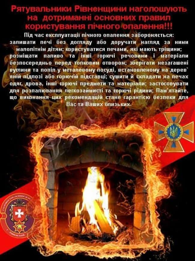 На Рівненщині через несправне пічне опалення отруїлося четверо людей