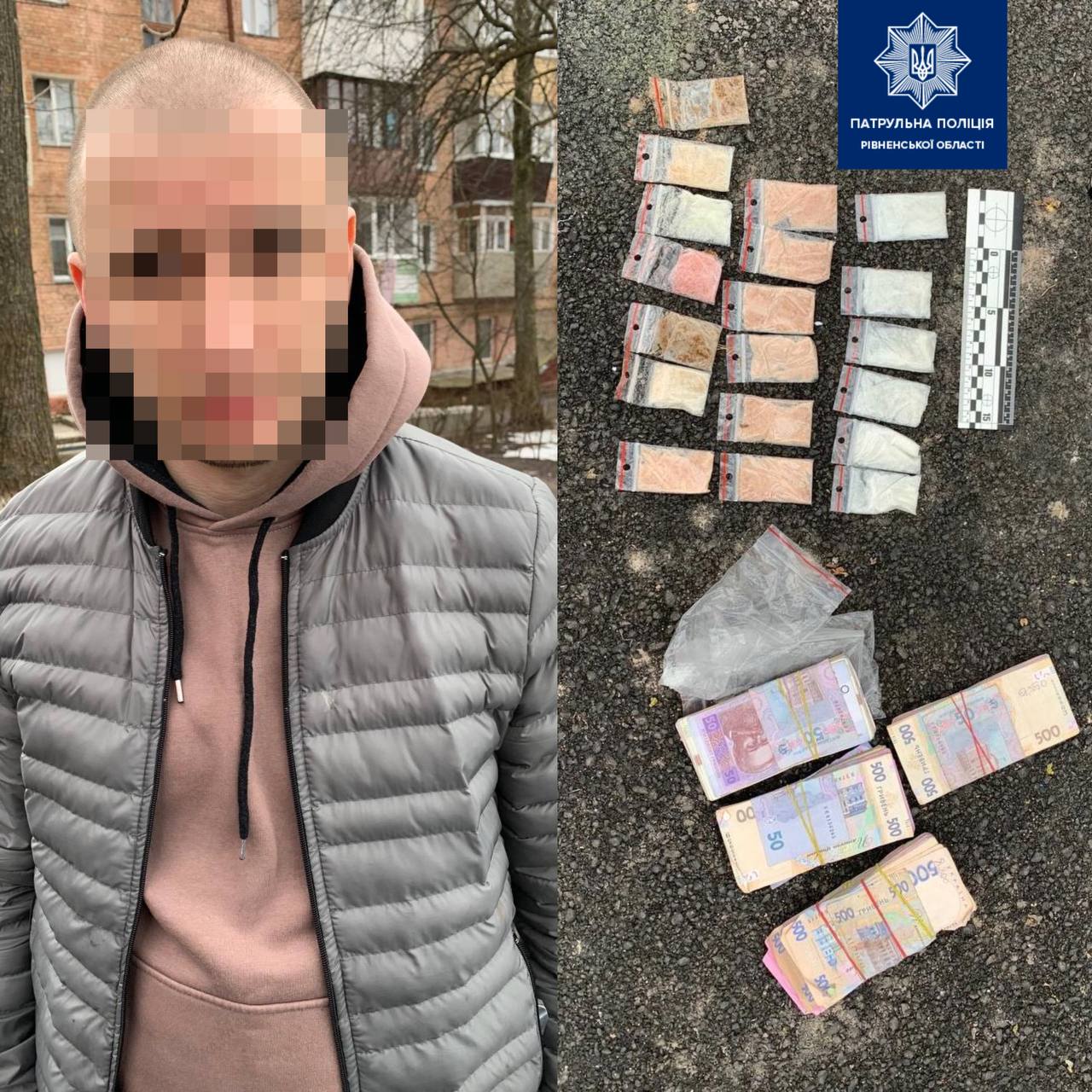 ​​У Рівному патрульні роти тактико-оперативного реагування затримали чоловіка, ймовірно, з наркотичними речовинами