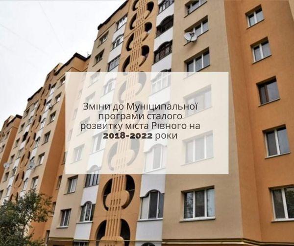 Депутати Рівненської міської ради внесли зміни до Муніципальної програми сталого розвитку