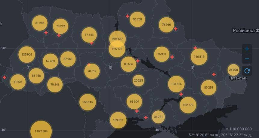 В Україні за добу+1 022 випадків COVID-19 В Україні за добу+1 022 випадків COVID-19