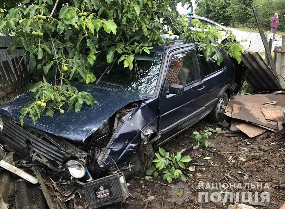 На Рівненщині нетверезий водій розтрощив паркан, задавив курей і врізався у стовп