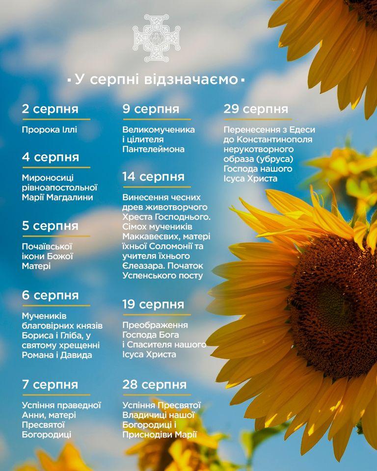 Успенський піст та три Спаси: православний церковний календар на серпень