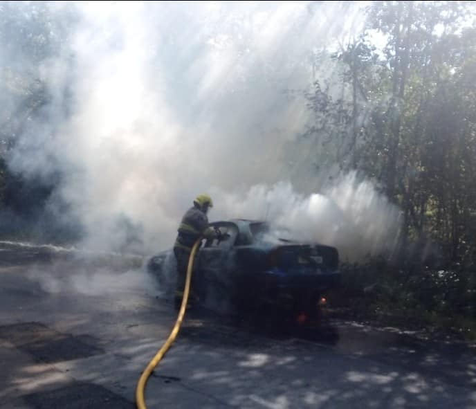 На Сарненщині під час руху загорілася автівка