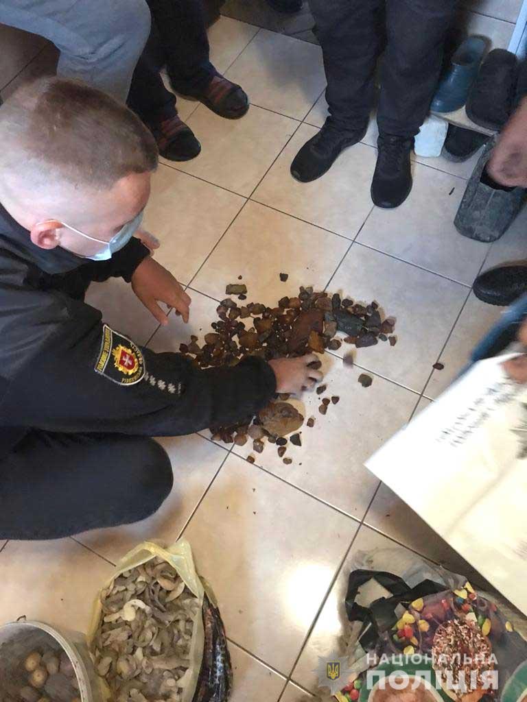 У мешканця Вараського району поліцейські вилучили мотопомпу з обладнанням та бурштин-сирець