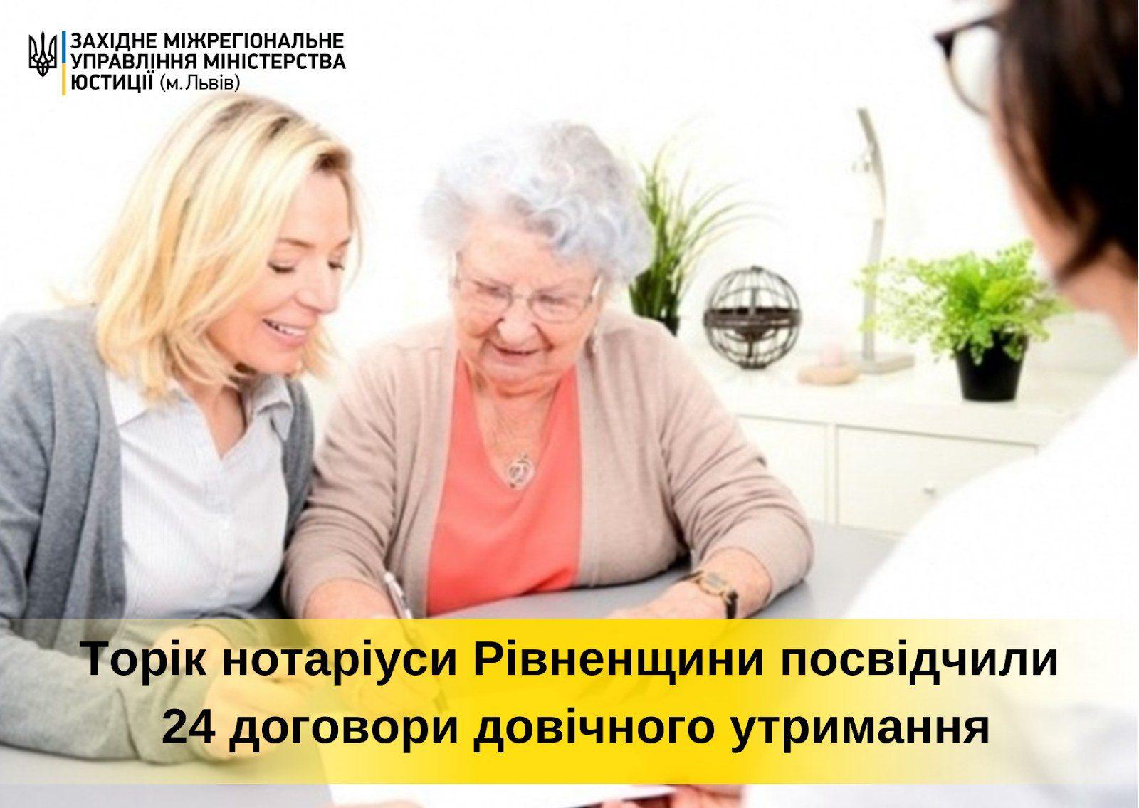 На Рівненщині порахували договори довічного утримання На Рівненщині порахували договори довічного утримання