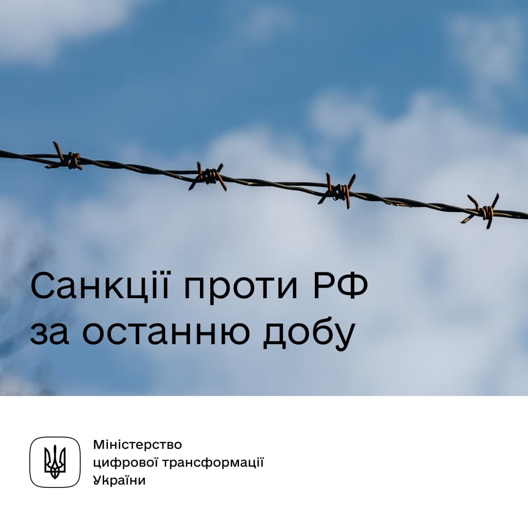 Санкції проти РФ за останню добу