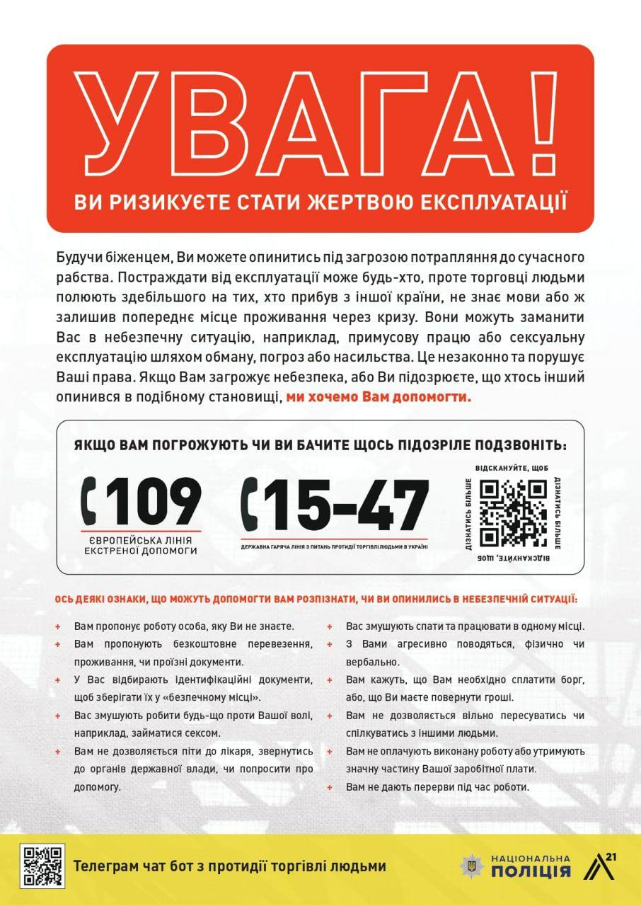 Як не стати жертвою експлуатації: поради та контактні номери для допомоги