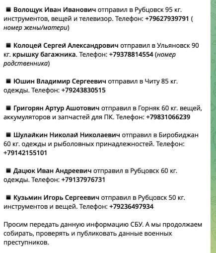 Білоруси оприлюднили дані про мародерів, які причетні до злочинів в Україні (ВІДЕО)