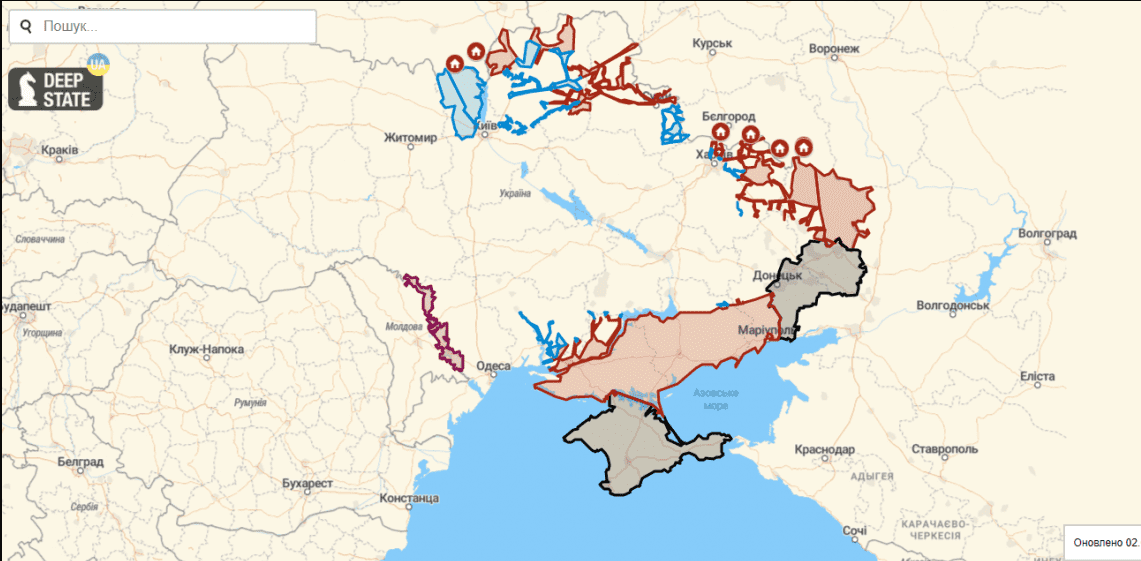 В Україні запустили онлайн-карту війни