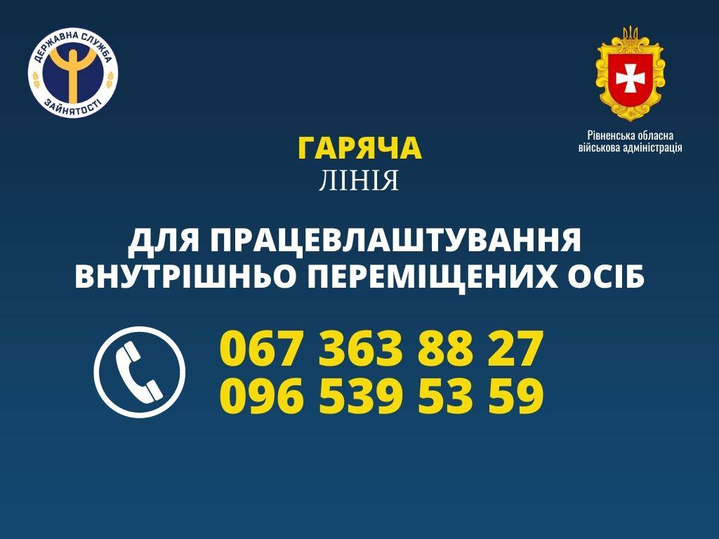 Більше 30 внутрішньо переміщених осіб працевлаштовано на Рівненщині