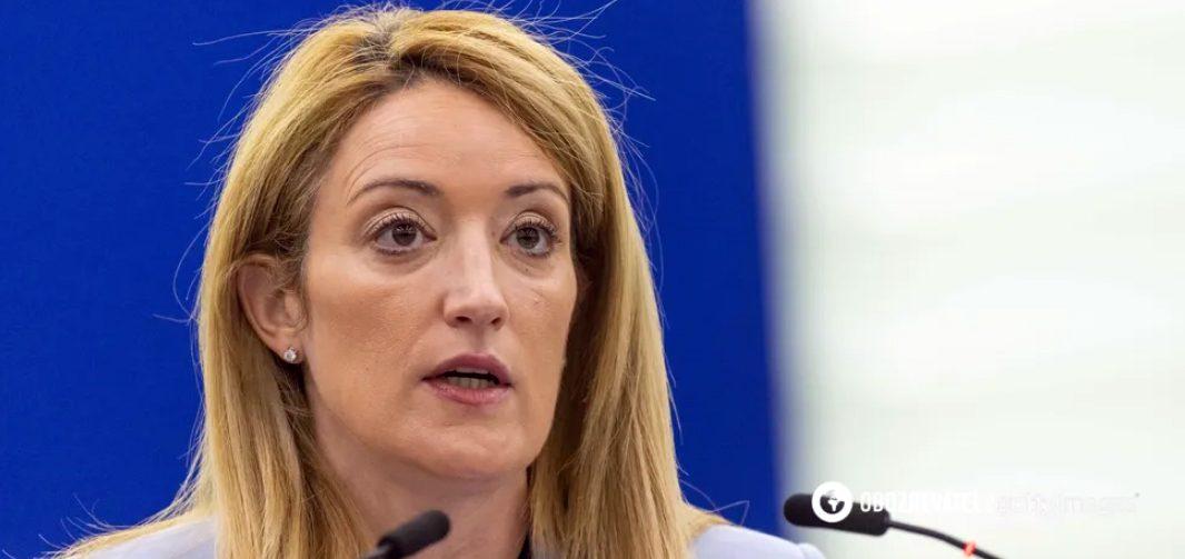 Президентка Європарламенту Роберта Мецола закликала посилити допомогу Україні