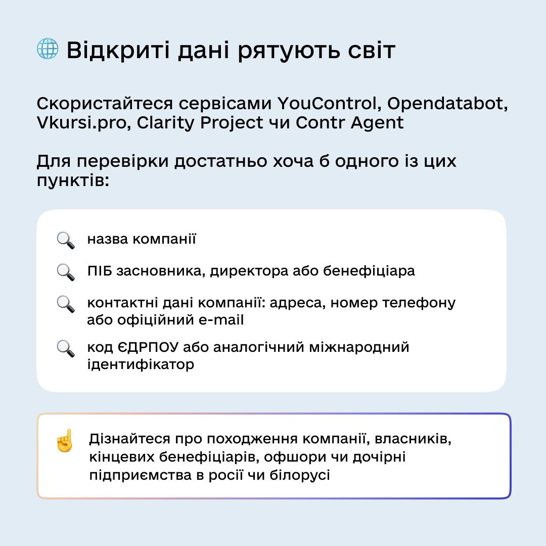 Як визначити російські та білоруські товари? Допоможуть відкриті дані