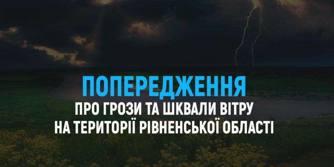 Завтра на території області грози й шквали вітру