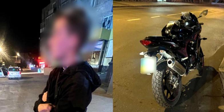 Патрульні затримали неповнолітнього й п’яного водія мотоцикла