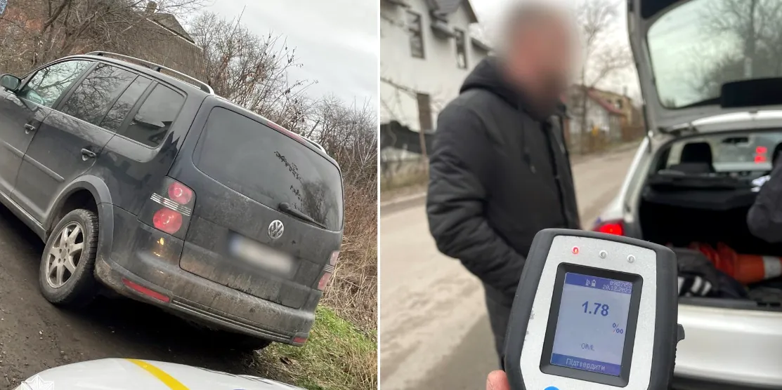 Авто, водій і алкотестер.