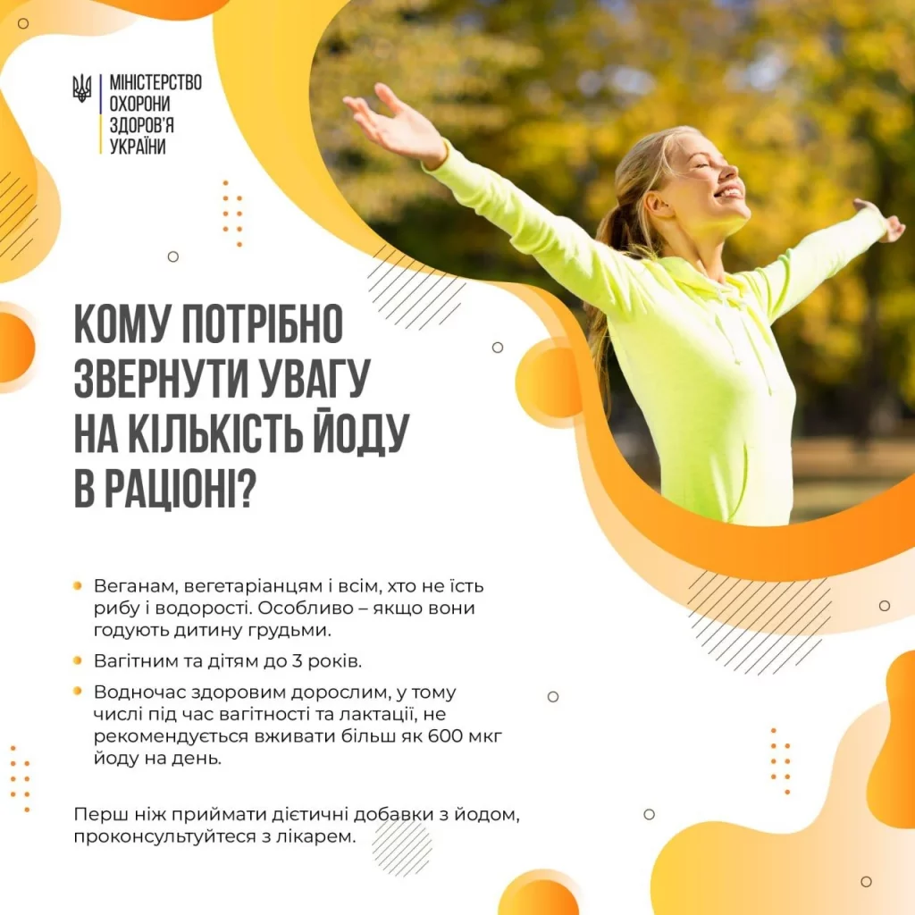 Інфографіка: кому потрібно звернути увагу на кількість йоду в раціоні?