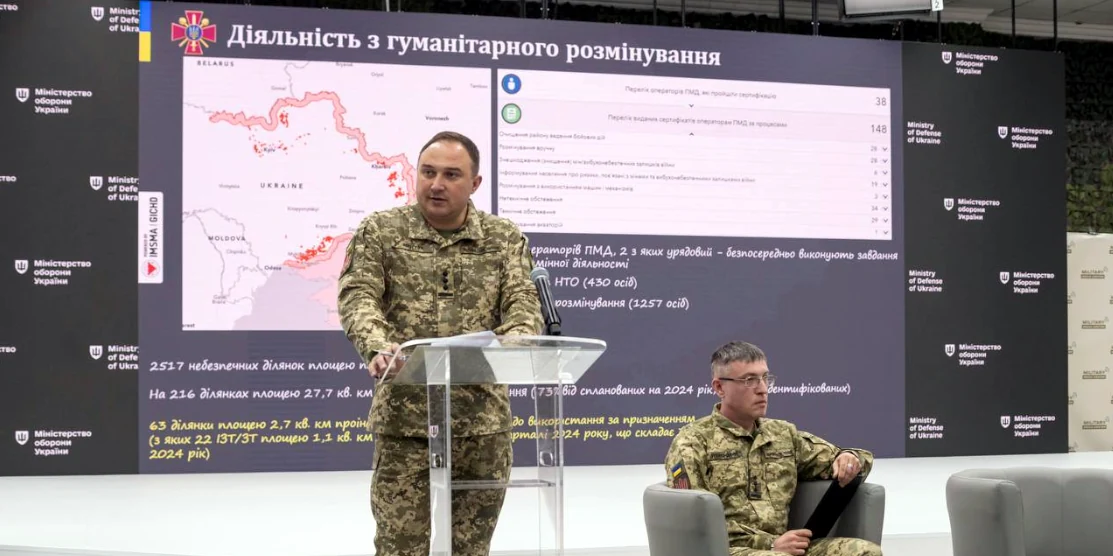 Начальник Головного управління протимінної діяльності, цивільного захисту та екологічної безпеки полковник Руслан Берегуля.
