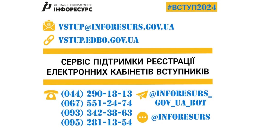 Реєстрація електронних кабінетів для вступників розпочалася. Контакти служби підтримки