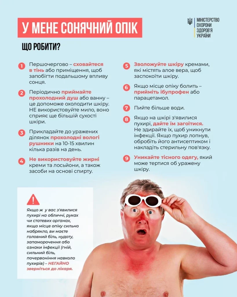 У мене сонячний опік. Що робити? (ІНФОГРАФІКА) - фото 2