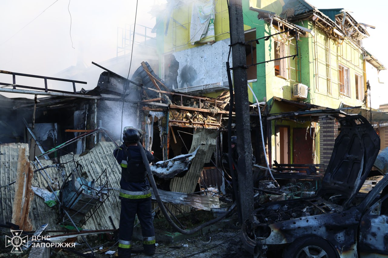 Наслідки ворожого удару по місту Вільнянськ Запорізької області ліквідовано