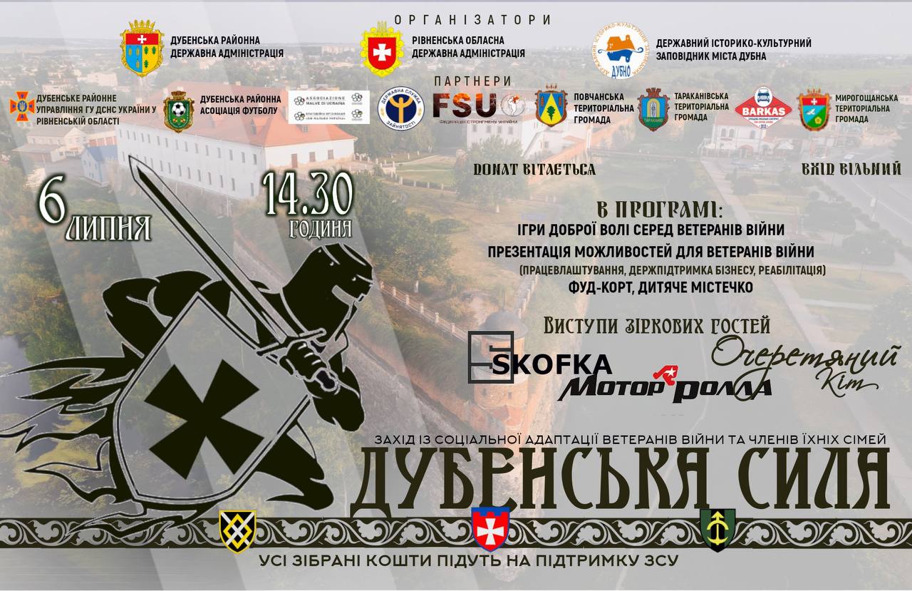 Відомі виконавці заради ветеранів виступатимуть у Дубенському замку