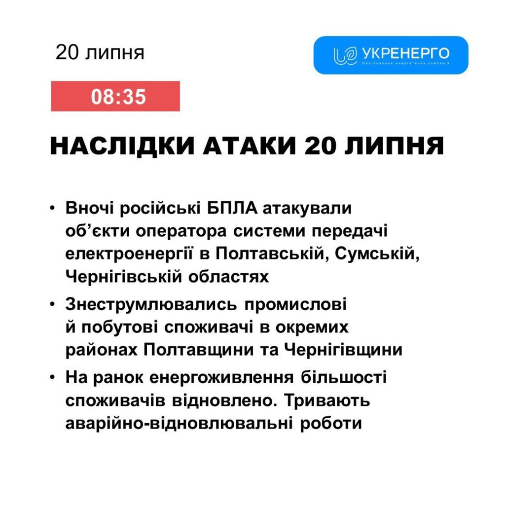 Наслідки атаки на енергосистему України - фото 1