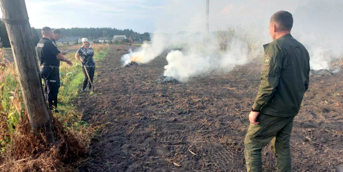 Двох паліїв сухої рослинності оштрафували на Сарненщині