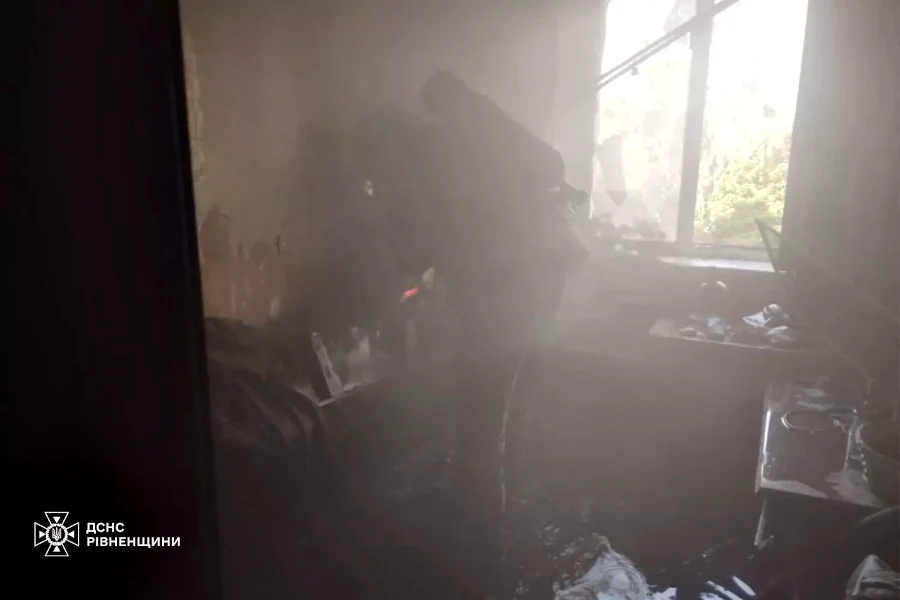 Рівненські вогнеборці врятували життя собаці під час пожежі - фото 1