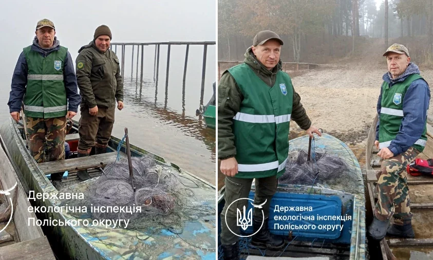 Понад 150 метрів сіток вилучено на озері Нобельського нацпарку на Рівненщині