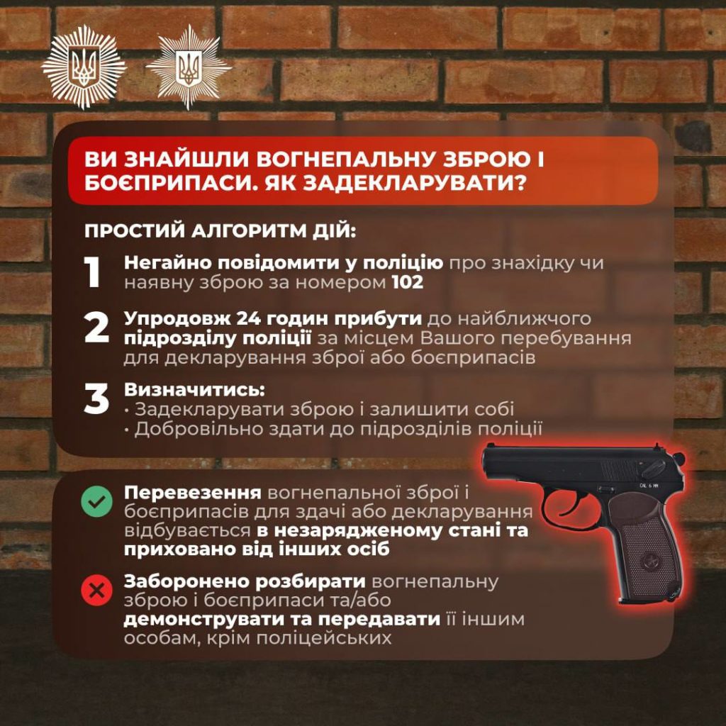 Як задекларувати знайдену зброю - фото 1