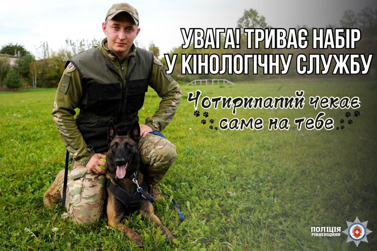 На Рівненщині шукають кінологів: приєднуйтесь до поліції
