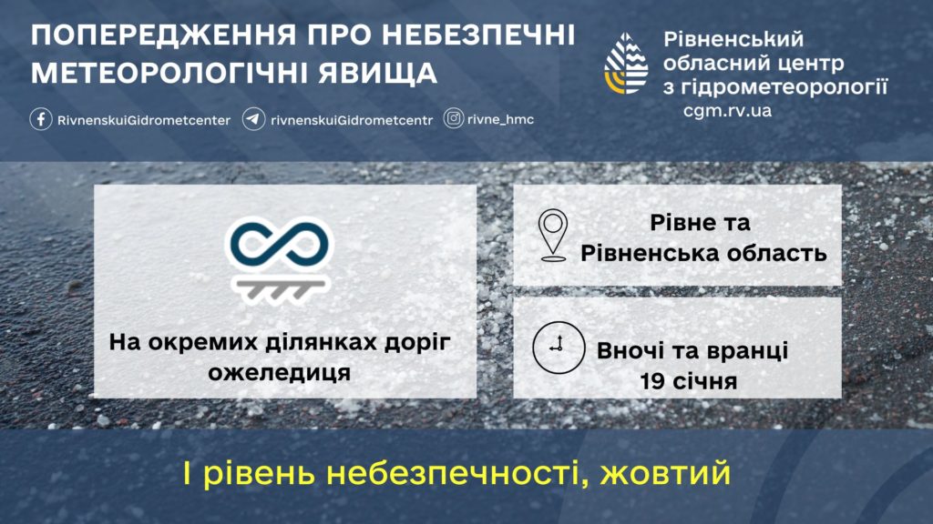Прогноз погоди для Рівненщини на 19 січня. Без істотних опадів, туман, подекуди ожеледиця - фото 1 Прогноз погоди для Рівненщини на 19 січня. Без істотних опадів, туман, подекуди ожеледиця - фото 1