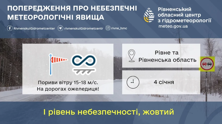 Прогноз погоди для Рівненщини на 4 січня. Вночі і вранці невеликий сніг. Вдень без опадів - фото 1 Прогноз погоди для Рівненщини на 4 січня. Вночі і вранці невеликий сніг. Вдень без опадів - фото 1