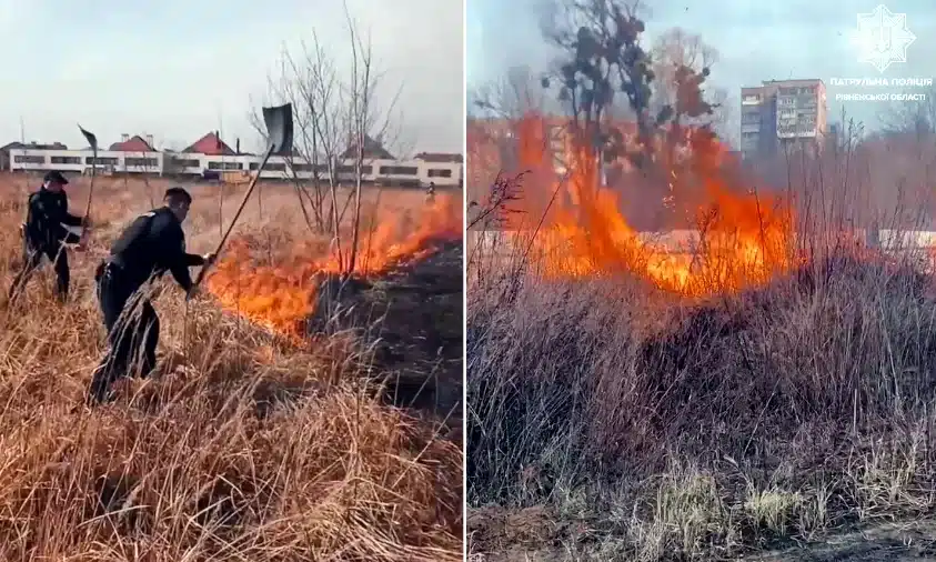 У Рівному біля річки горіла трава (ВІДЕО)