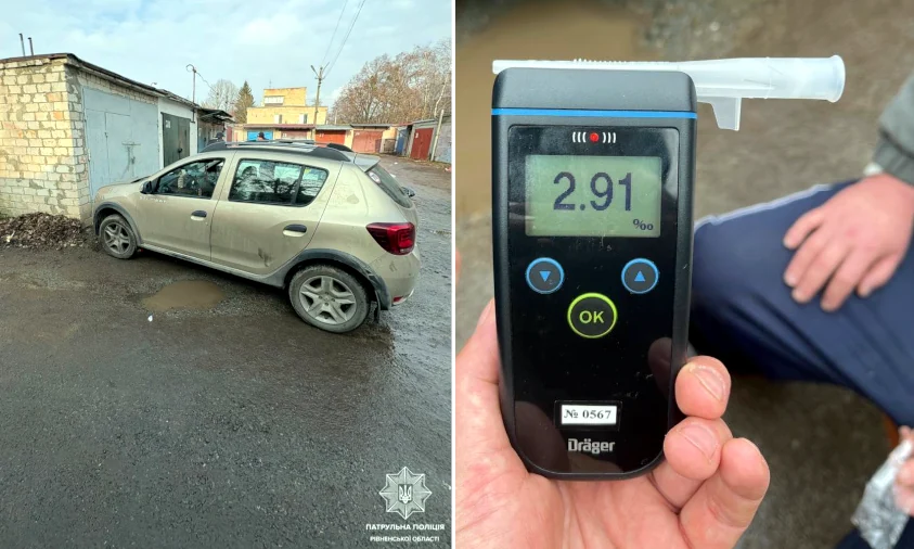 П’яний водій у Рівному наїхав на гараж