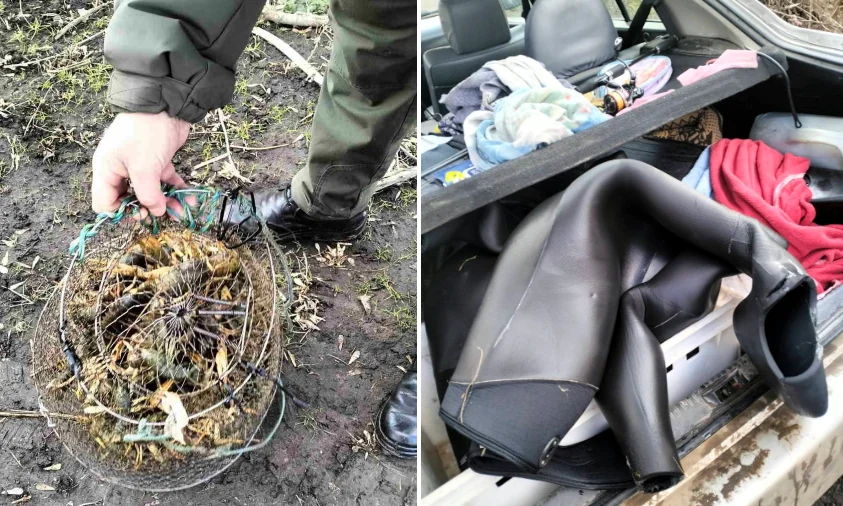 За вилов раків на Рівненщині чоловіка оштрафували й забрали автомобіль