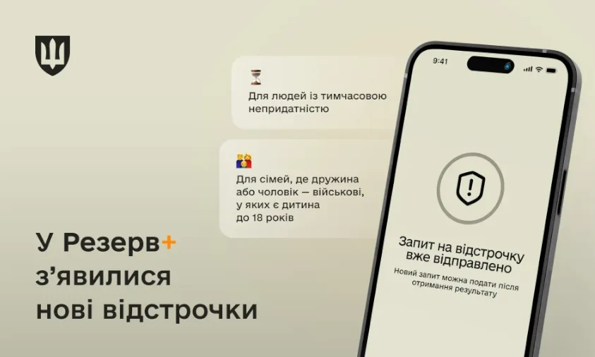 Нові категорії відстрочок з’явилися в застосунку Резерв+