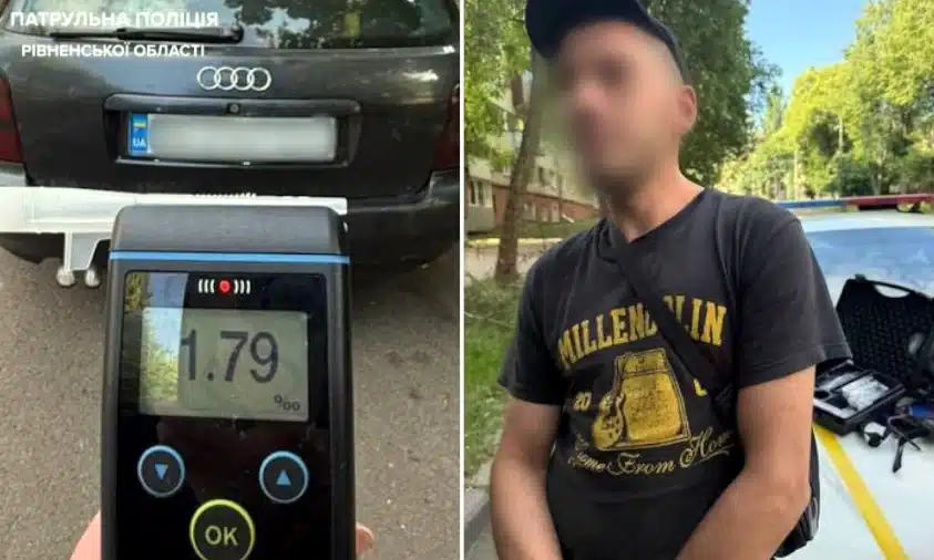 У Рівному зупинили нетверезого водія з «наркотиками», гранатами та перебитим VIN-кодом