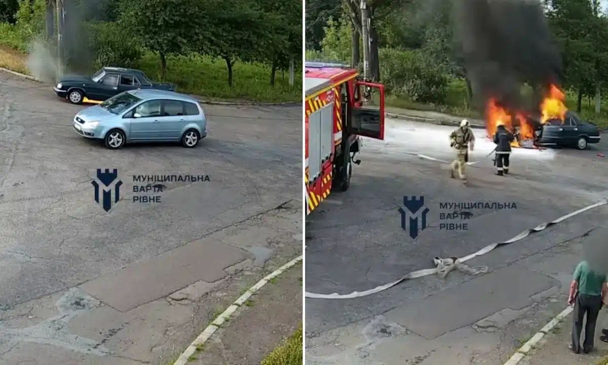 У Рівному горіло авто (ВІДЕО)