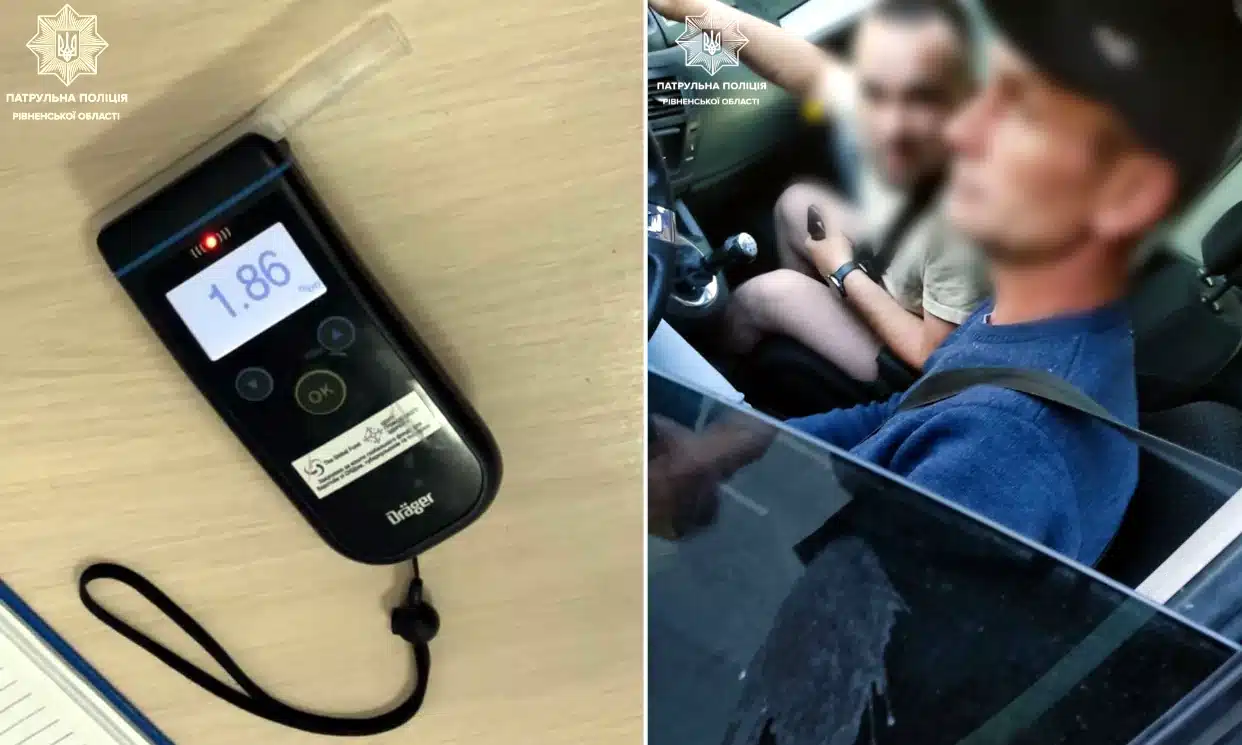 У Рівному затримали нетверезого водія з фальшивими номерними знаками