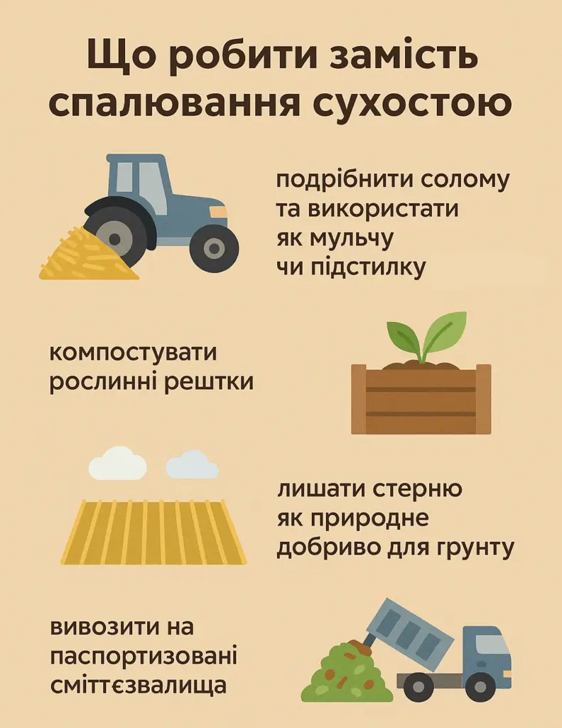 Інфографіка: що робити замість спалювання сухостою.