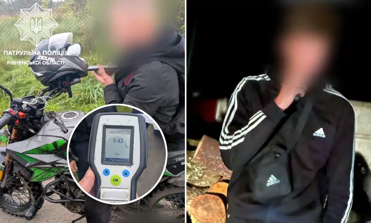 Двох нетверезих мотоциклістів без права керування зупинили патрульні на Рівненщині