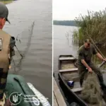 На Рівненщині екоінспектори вилучили 140 метрів браконьєрських сіток за один день